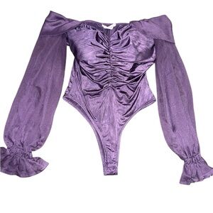 Purple Off the Shoulder Bodysuit